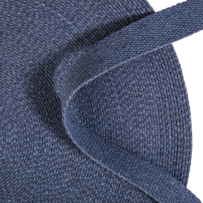 Denim Blue- 1.5 Inch 50 Yards Heavy Cotton Webbing Strap