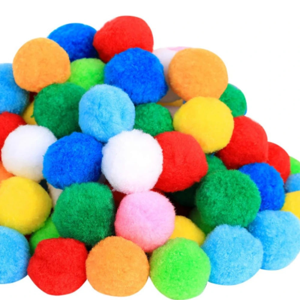 Pom Poms Balls - 25,000 Pcs (50 Packs x 500), 2cm (0.8") Assorted Colors Wholesale