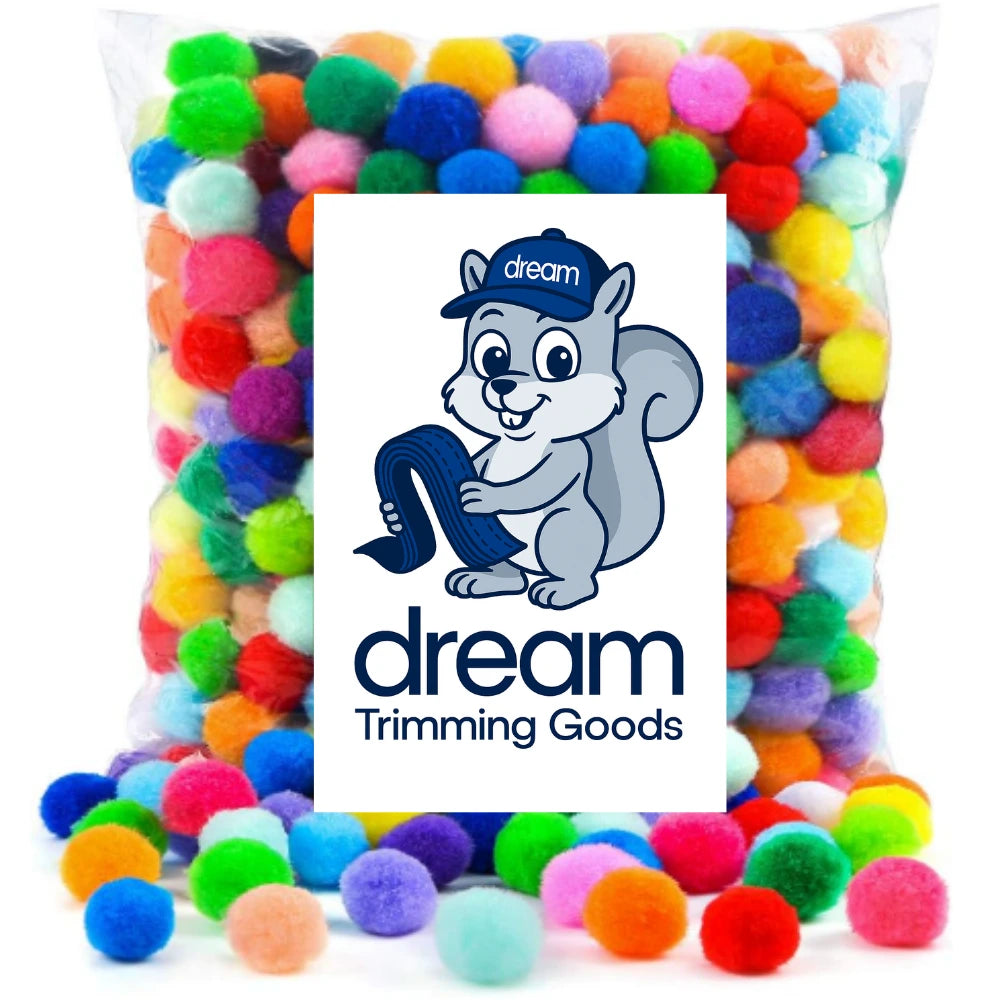 Pom Poms Balls - 25,000 Pcs (50 Packs x 500), 2cm (0.8") Assorted Colors Wholesale