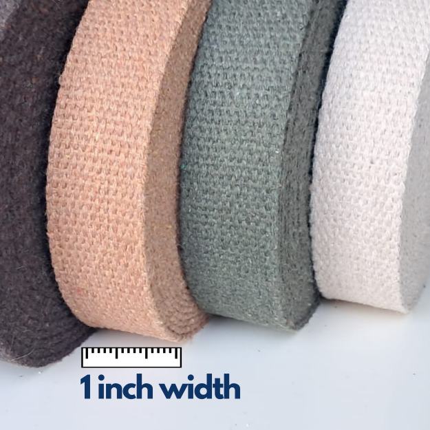 Natural- 1 Inch 10 Yards Heavy Cotton Webbing Strap