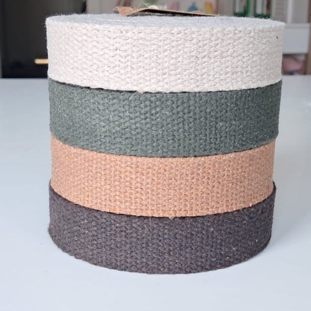 Brown- 1 Inch 10 Yards Heavy Cotton Webbing Strap