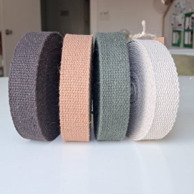 Brown- 1 Inch 10 Yards Heavy Cotton Webbing Strap