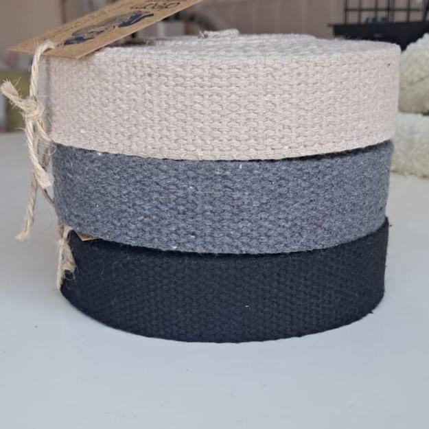 Natural- 1 Inch 10 Yards Heavy Cotton Webbing Strap